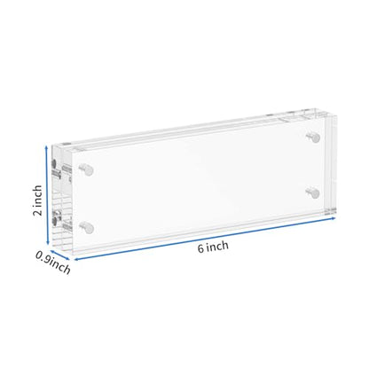 NIUBEE Photo Booth Acrylic 2x6 Picture Frame, Double Sided Mini Block Desktop Display - size: 2x6"(1 Pack)