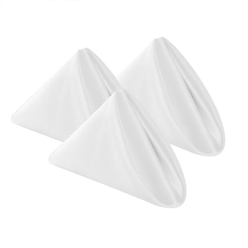 Bailarina Cloth Napkins Set of 80,17x17 inches Dinner Napkins Cloth Washable,Polyester Square Table Cloth Napkin Bulk with Hemmed Edges Ideal for Banquets, Parties and Weddings-White - color: White