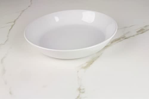Double Line 9.5"/36 oz Dinner Bowl, Set of 2, White - color: White, size: Dinner Bowl