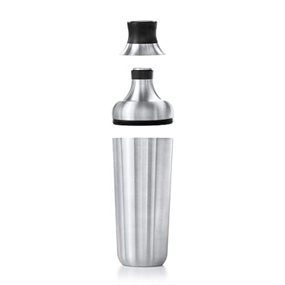 OXO Steel Cocktail Shaker with Strainer, Stainless Finish - 24 oz Capacity | Bar Tool, Easy-Grip Design, Home Bar, Bartending Equipment, Beginner-Friendly, Leak-Proof, Single Wall Shaker