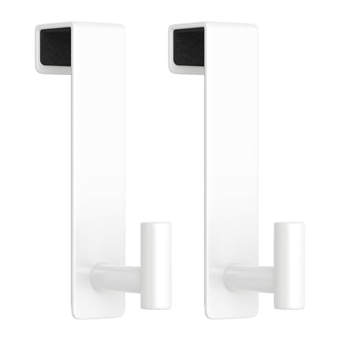 WUIVIUT Over Door Hooks, Metal Hooks Organizer for Hanging, Over The Door Storage Rack for Robe,Towel Holder for Clothes (White, T Shape 2 Pack, Fits 1-3/4'' Thick) - size: T Shape 2 Pack, White