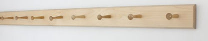 Solid Maple Shaker Peg Rack (Natural, 46" x 3.5" with 8 pegs) - size: 46" x 3.5" with 8 pegs