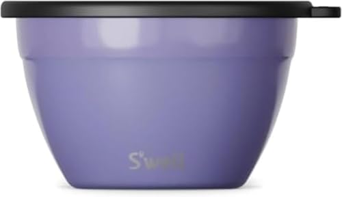 S'well Stainless Steel Salad Bowl Kit 64oz, Hillside Lavender, Comes with 2oz Mini Canister and Removable Tray for Organization, Leakproof, Easy to Clean, Dishwasher Safe (Pack of 8) - color: Hillside Lavender, size: 64oz (Pack of 8)