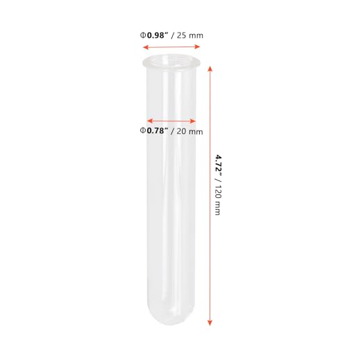 SINJEUN 30 PCS Plant Propagation Tubes, 20 ml Clear Plastic Test Tubes for Plants Flowers Home Office Decorations (4.7 inches Height)