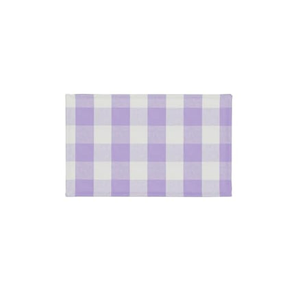Lilac & White 2 Side Cotton Buffalo Check Placemats Set of 4 Heat Resistant Dining Table Place Mats for Kitchen Table 12 x 18 inches - color: Plaids Lilac & White, size: Rectangular Placemats 12" x 18"