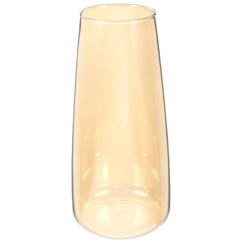 KESYOO Glass Floral Container Amber Colored Vase Glass Crafts Decorative Dried Flower Bottle for Living Room Home Décor