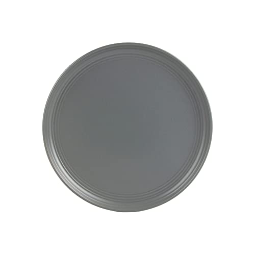 Double Line 8.25" Salad Plate, Set of 6, Matte Gray - color: Matte Gray, size: Salad Plate