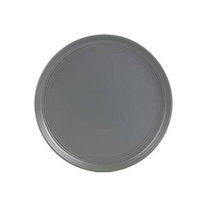 Double Line 8.25" Salad Plate, Set of 6, Matte Gray - color: Matte Gray, size: Salad Plate