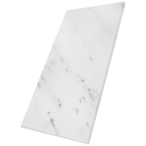 Natural Gray and White Marble Vanity Tray 30x15cm, Rectangular Bathroom Countertop Organizer for Cosmetics and Soap, Decorative Desktop Holder for Entryway and Dresser
