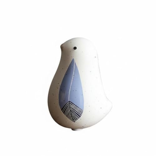 Menolana Decorative Ceramic Bird Figurine Playful Cartoon Bird Ornament Ceramic Animal Statue Smooth Handcrafted Decorative Accessory Suitable for Gift Giving Bookshelf Coffee Table, Blue, Small - color: Blue, size: Small