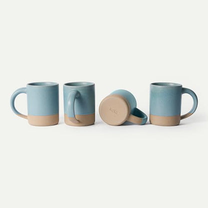 MORA Medium Mugs Set of 4, 16oz Ceramic Pottery Latte Mugs/Coffee Cups - Microwave and Dishwasher Safe - Iris - color: Iris