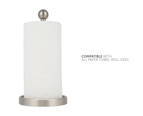 Ivilon Countertop Paper Towel Holder - Modern Sleek Ball Minimalist Design - Color Brushed Nickel - color: Brushed Nickel