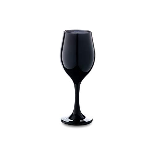 Vikko Decor Black Wine Glasses: 11 Oz Fancy Stemware - Thick & Durable - Dishwasher Safe - Great For Wine Tasting - Set Of 12 Decorative Goblets - color: Black