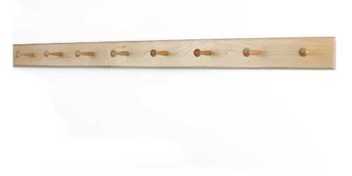 Solid Maple Shaker Peg Rack (Natural, 41" x 3.5" with 7 pegs) - size: 41" x 3.5" with 7 pegs