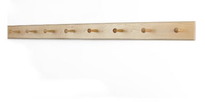 Solid Maple Shaker Peg Rack (Natural, 41" x 3.5" with 7 pegs) - size: 41" x 3.5" with 7 pegs