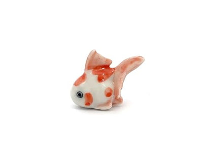 Adorable Mini Ceramic Animal Figurine – Porcelain Miniature Collectible Decor (Koi Fish) - style: Koi Fish