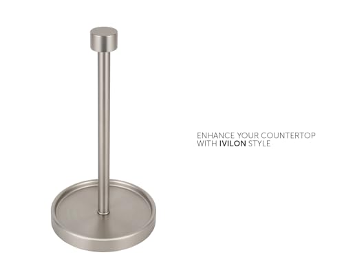Ivilon Countertop Paper Towel Holder - Modern End Cap Minimalist Design - Color Brushed Nickel - color: Brushed Nickel