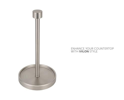 Ivilon Countertop Paper Towel Holder - Modern End Cap Minimalist Design - Color Brushed Nickel - color: Brushed Nickel
