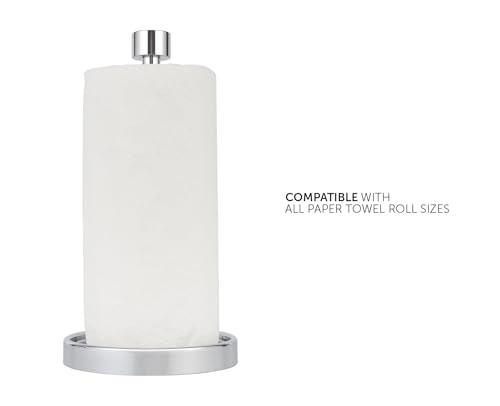 Ivilon Countertop Paper Towel Holder - Modern End Cap Minimalist Design - Color Chrome - color: Chrome