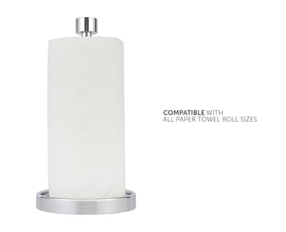 Ivilon Countertop Paper Towel Holder - Modern End Cap Minimalist Design - Color Chrome - color: Chrome