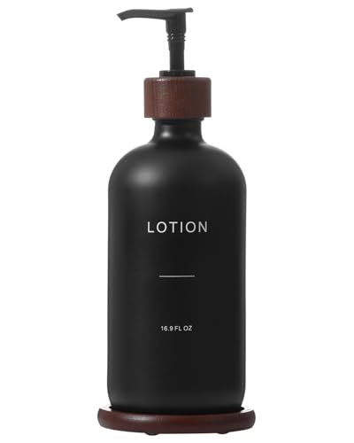 Soap Dispenser Bathroom with Pump & Tray, Black | Refillable Lotion Dispenser , Suitable for Bathroom Countertop Soap Dispensers, Modern Home Decor - color: Black L*1