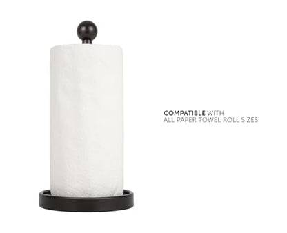 Ivilon Countertop Paper Towel Holder - Modern Sleek Ball Minimalist Design - Color Oil Rubbed Bronze - color: Oil Rubbed Bronze