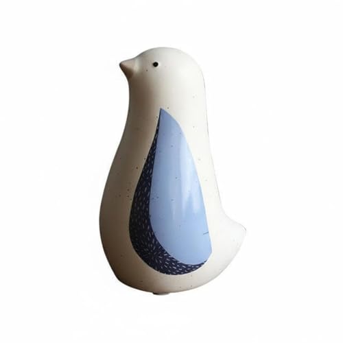 Menolana Decorative Ceramic Bird Figurine Playful Cartoon Bird Ornament Ceramic Animal Statue Smooth Handcrafted Decorative Accessory Suitable for Gift Giving Bookshelf Coffee Table, Blue, Large - color: Blue, size: Large