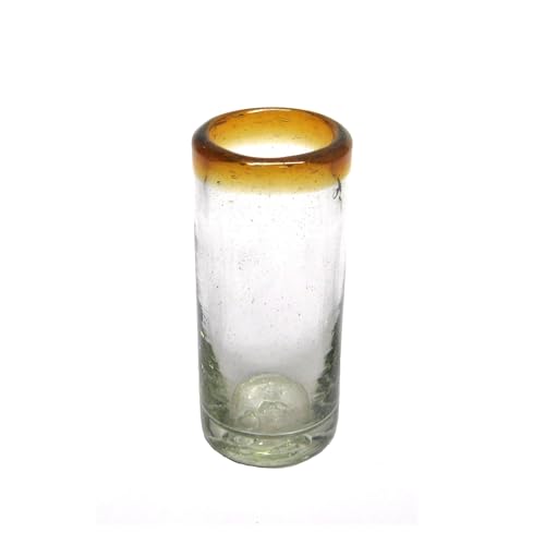 Amber Rim 2 oz Tequila Shot Glasses (set of 6), Recycled Glass, Lead-free, Toxin-Free (Shot) - style: 2 oz Shot
