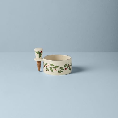 Lenox 870006 Hosting The Holidays Wine Coaster & Stopper Set, Christmas Theme - style: Wine Coaster & Stopper