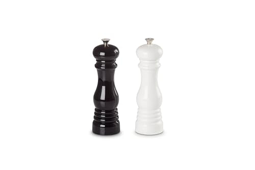 Le Creuset Salt and Pepper Mill Set, 8" x 2 1/2" each, Black & White - color: Black/White, size: Large