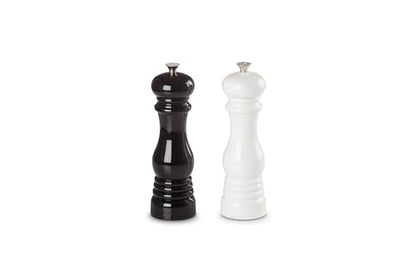 Le Creuset Salt and Pepper Mill Set, 8" x 2 1/2" each, Black & White - color: Black/White, size: Large