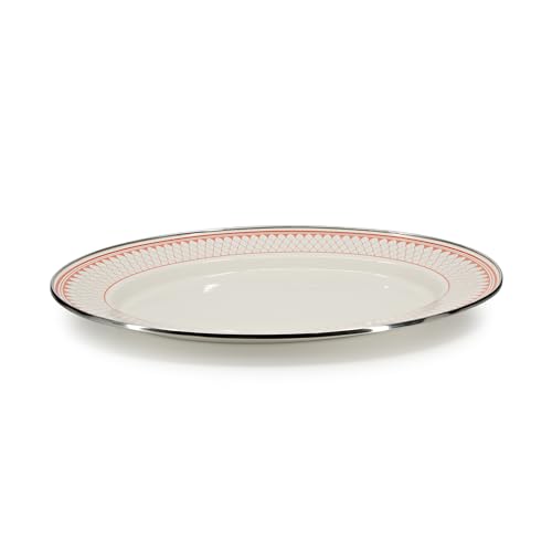 Golden Rabbit Enamelware Oval Platter, 12 x 16in, Siera Sevilla - color: Siera Sevilla