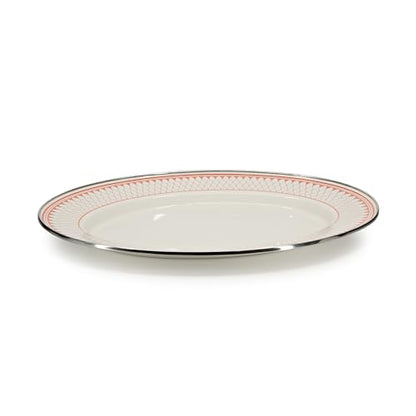 Golden Rabbit Enamelware Oval Platter, 12 x 16in, Siera Sevilla - color: Siera Sevilla