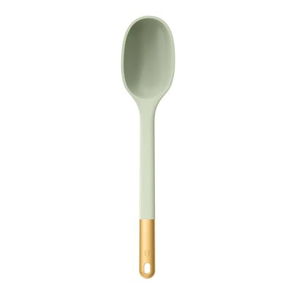 6 Piece Silicone Kitchen Utensil Set with Rotating Holder, Heat Resistant Cooking Tools, Nonstick Safe Spatula Spoon Turner Set with Storage Rack (Sage Green) - color: Sage Green