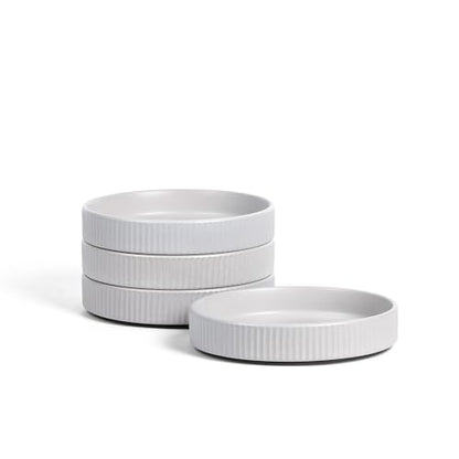 Stone Lain Haven Modern Stoneware 4 Piece Pasta Bowls Sets, Dish Set for 4, Reactive Glaze Grey - color: Gray, size: 4-Piece - Pasta Bowl