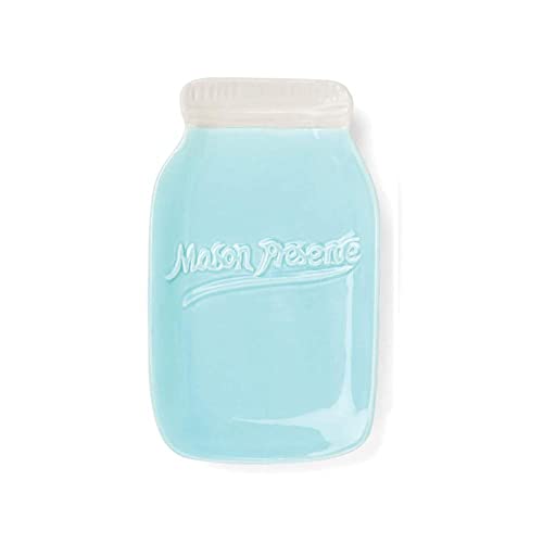 Fox Run 11704 Ceramic Mason Jar Spoon Rest, 6 x 3.5 x 0.75 inches, Blue - style: Spoon Rest
