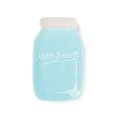 Fox Run 11704 Ceramic Mason Jar Spoon Rest, 6 x 3.5 x 0.75 inches, Blue - style: Spoon Rest