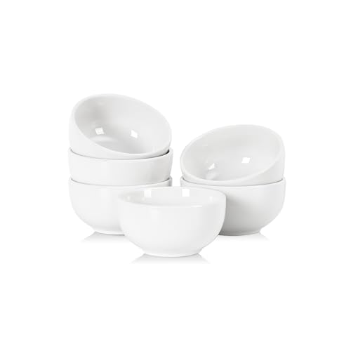 Selamica Ceramic Dipping Bowls 4 oz, Mini Dip Bowls Set of 6 for Sauce, Condiment, Side Dish, Charcuterie Board, Microwave Dishwasher Safe, White - color: White, size: 4 Oz
