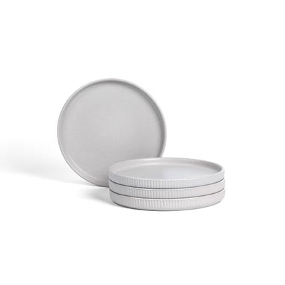 Stone Lain Haven Modern Stoneware 4 Piece Salad Plates Sets, Dish Set for 4, Reactive Glaze Grey - color: Gray, size: 4-Piece - Salad Plate