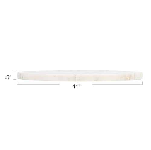 Round White Marble Cutting Board - color: White, size: 11"L x 11"W