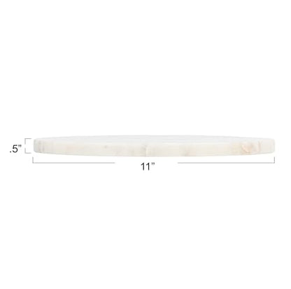 Round White Marble Cutting Board - color: White, size: 11"L x 11"W