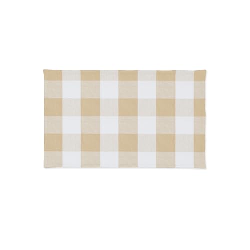 Beige & White 2 Side Cotton Buffalo Check Farmhouse Placemats Set of 4 Heat Resistant Dining Table Place Mats for Kitchen Table, 12 x 18 inches - color: Plaids Beige & White, size: Rectangular Placemats 12" x 18"