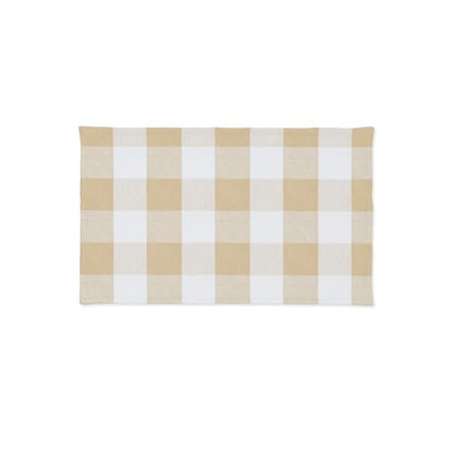 Beige & White 2 Side Cotton Buffalo Check Farmhouse Placemats Set of 4 Heat Resistant Dining Table Place Mats for Kitchen Table, 12 x 18 inches - color: Plaids Beige & White, size: Rectangular Placemats 12" x 18"