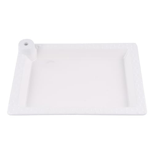White Serving Tray - 12" x 9" Ceramic Rectangular Tray with Peg for Interchangeable Decorative Topper, Trays for Serving Food, Serving Platters and Trays, Serving Platter for Appetizers - style: White Rectangular Platter
