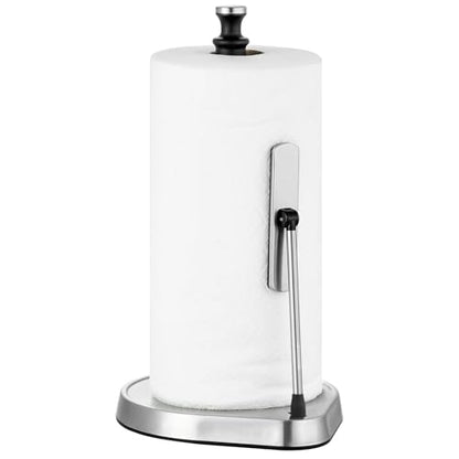 Dailyart Paper Towel Holder for One Hand Tear - Countertop with Tension Arm - color: Black