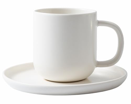 Set of 1 Espresso Cups And Saucers In Stronger Porcelain 3.5oz,Mini Coffee Mugs Demitasse Cups