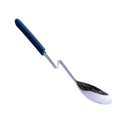 Souper Cubes Stainless Steel Spoon with Silicone Grip & Pot Hook, Blueberry | Durable Cooking Spoon Hooks to Your Pot to Help Prevent Drips and Keep Counters and Stovetop Clean - color: Blueberry, size: Spoon 1-Pack