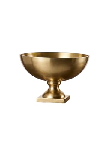 Serene Spaces Living Antique Brass Pedestal Bowl, Vintage Wedding Centerpiece, Fruit, Treats Holder, Flower Vase for Dining Table, Entry Way, Console Table, Holiday Decor (Extra Large - Pack of 1) - size: Extra Large - Pack of 1