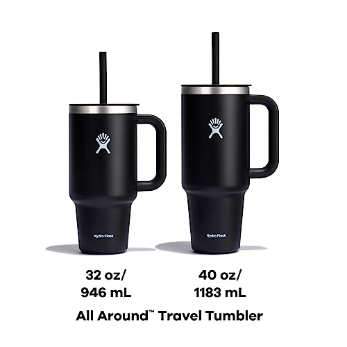 Hydro Flask Travel Tumbler with Handle, Lid and Straw - Insulated Stainless Steel in 32 Oz Agave - color: Agave, size: 32 Ounces