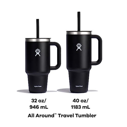 Hydro Flask Travel Tumbler with Handle, Lid and Straw - Insulated Stainless Steel in 32 Oz Agave - color: Agave, size: 32 Ounces